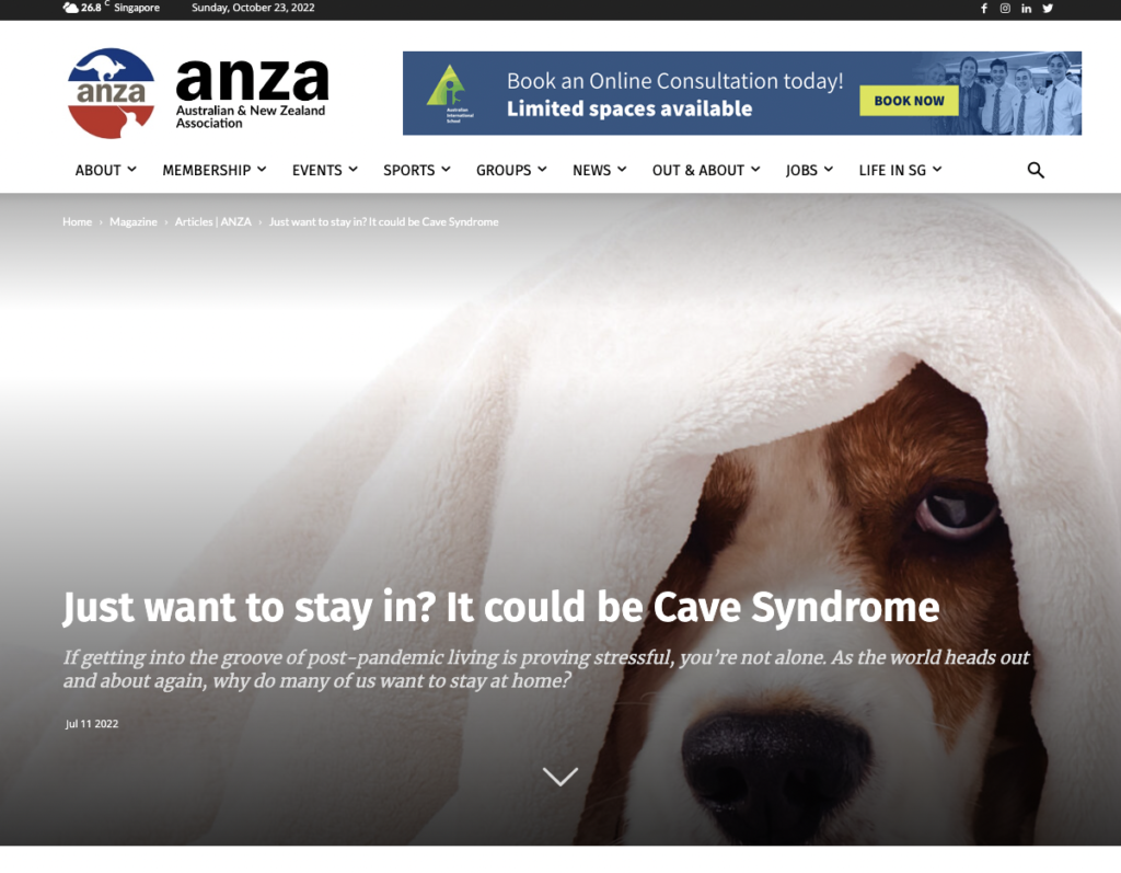 Cave Syndrome - ANZA Magazine