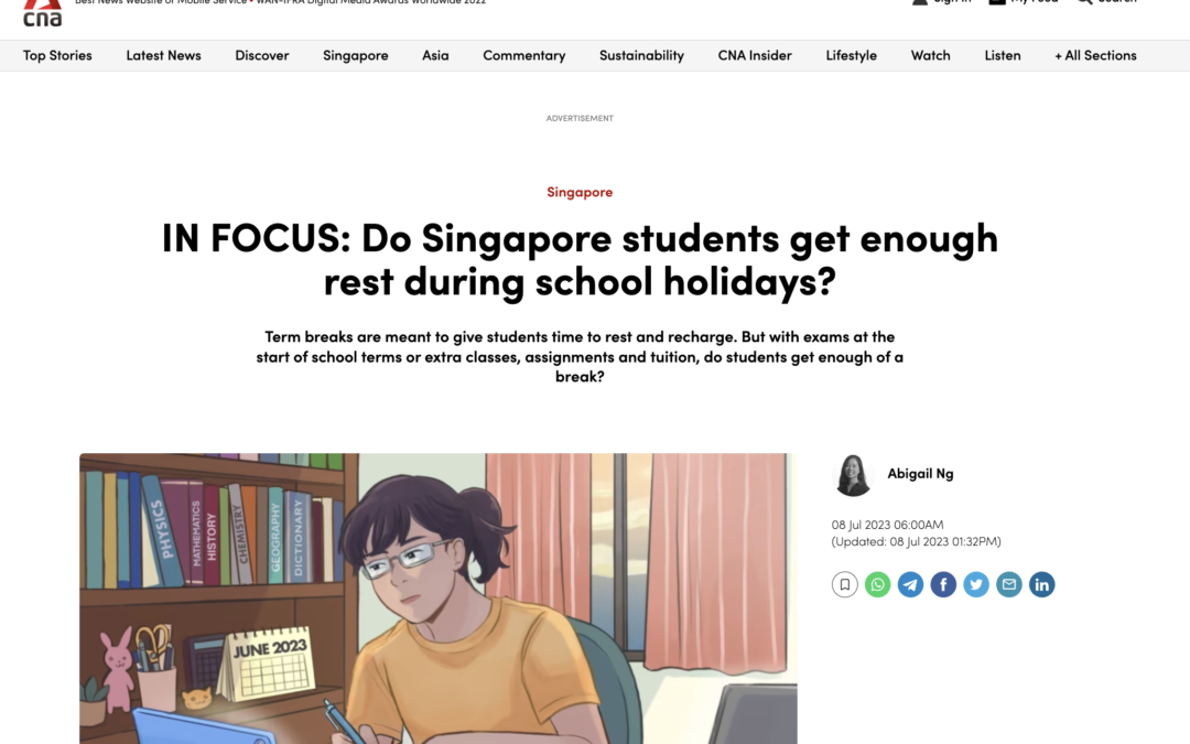 Do Singapore students get enough rest during school holidays?